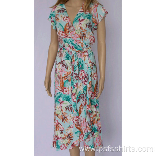 Women V Neck Long Dress